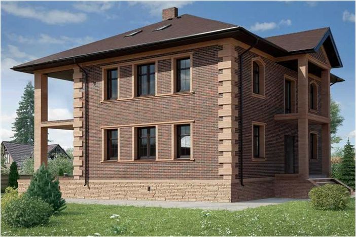 Кирпичный фасад: новинки дизайна и удачного сочетания с крышей дома